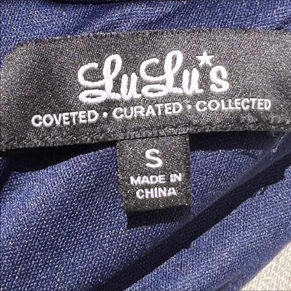 🌻Lulu's Blue Open-Back Long V-Neck Strappy Formal Dress Size Small - Picture 9 of 9